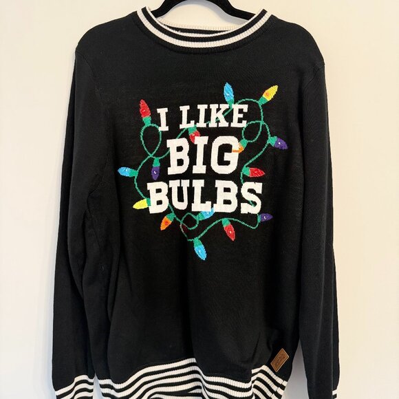 🎄✨ Tipsy Elves “I LIKE BIG BULBS” Light-Up Christmas Sweater – XL! ✨🎄 - Picture 1 of 7